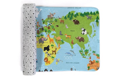 Rug Map of animals of the world