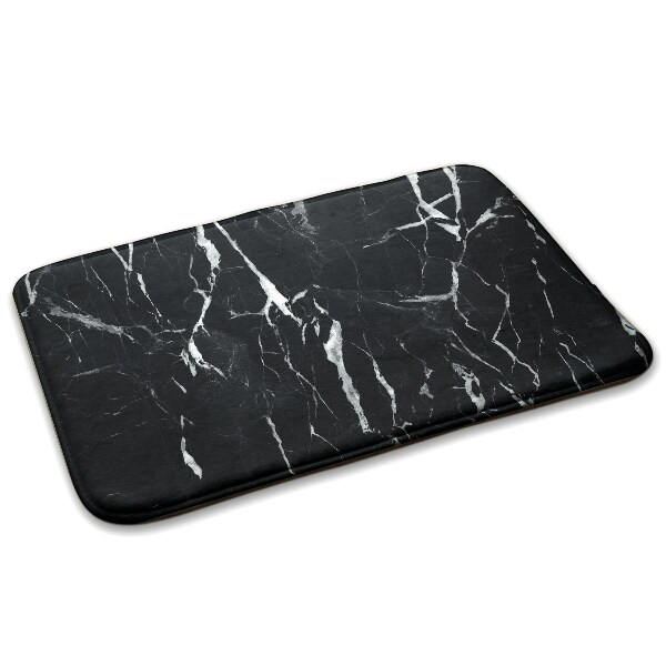 Kitchen rug Black patterned marble