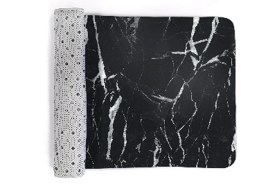 Kitchen rug Black patterned marble