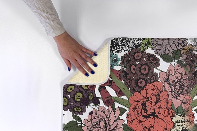 Living room rug Flowers and leaves