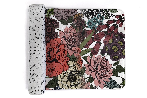 Living room rug Flowers and leaves