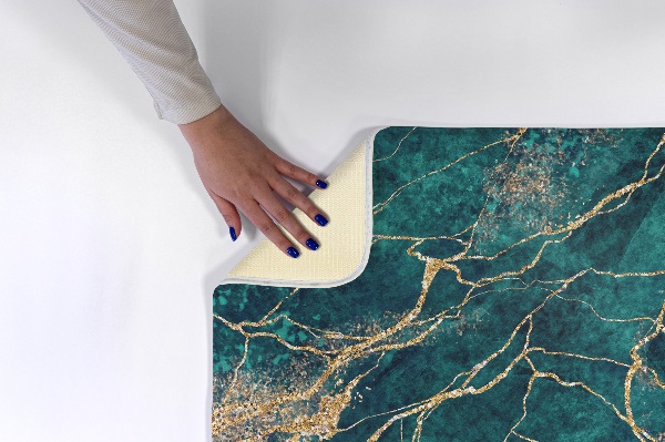Living room rug Green marble