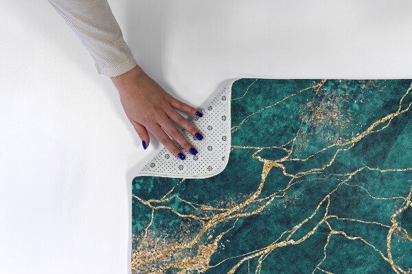 Living room rug Green marble