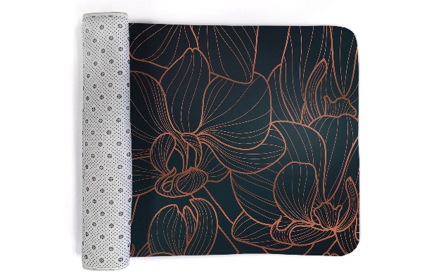 Living room rug Flowers in a line