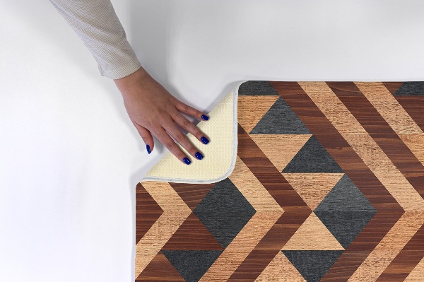 Rug Geometric wooden pattern