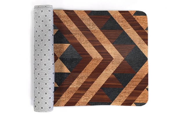 Rug Geometric wooden pattern