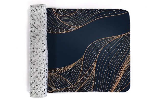 Living room rug Abstract gold lines