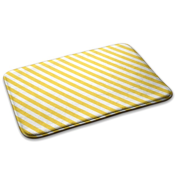 Kitchen rug Yellow diagonal stripes