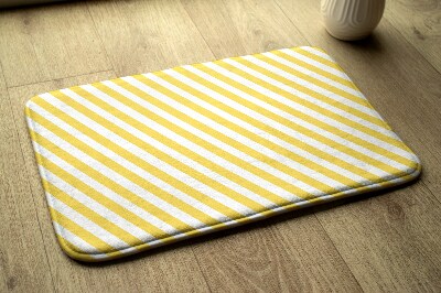 Kitchen rug Yellow diagonal stripes