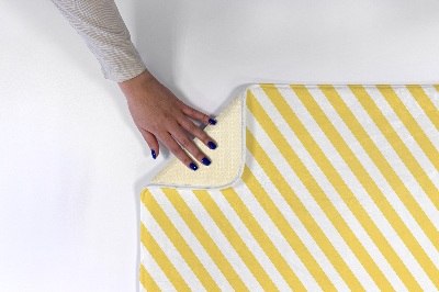 Kitchen rug Yellow diagonal stripes