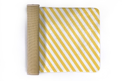 Kitchen rug Yellow diagonal stripes