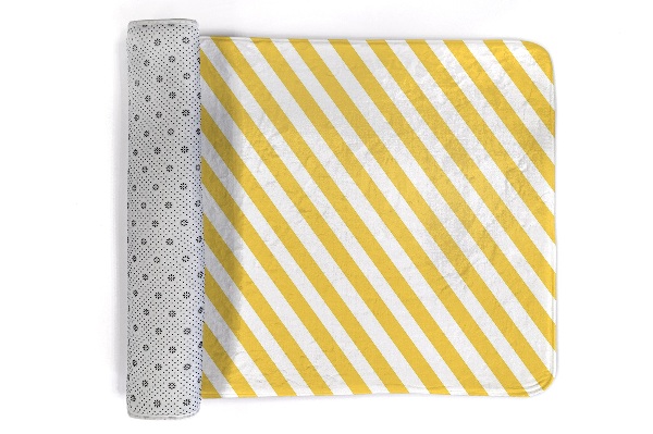 Kitchen rug Yellow diagonal stripes