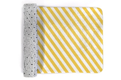 Kitchen rug Yellow diagonal stripes