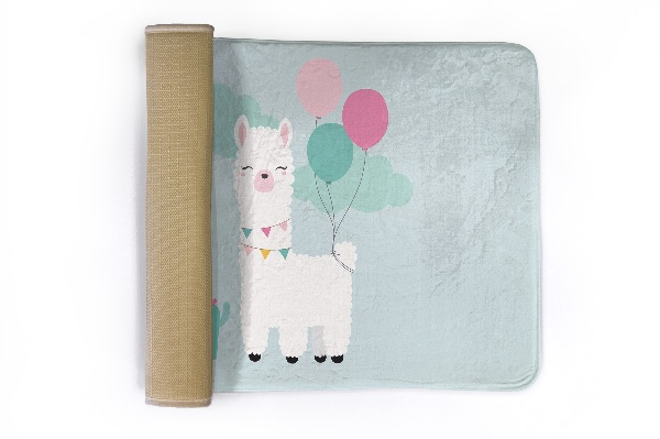 Rug Lama with balloons