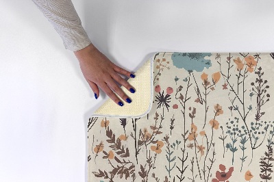 Living room rug Flowers and leaves