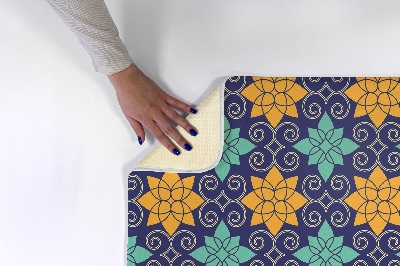 Kitchen rug Geometric pattern flowers