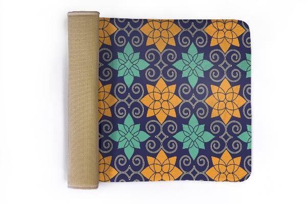 Kitchen rug Geometric pattern flowers