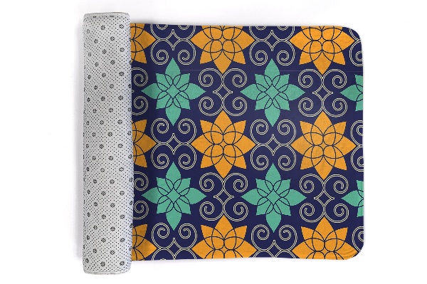 Kitchen rug Geometric pattern flowers