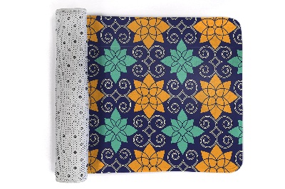 Kitchen rug Geometric pattern flowers