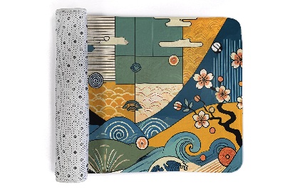 Kitchen rug Waves Japanese art