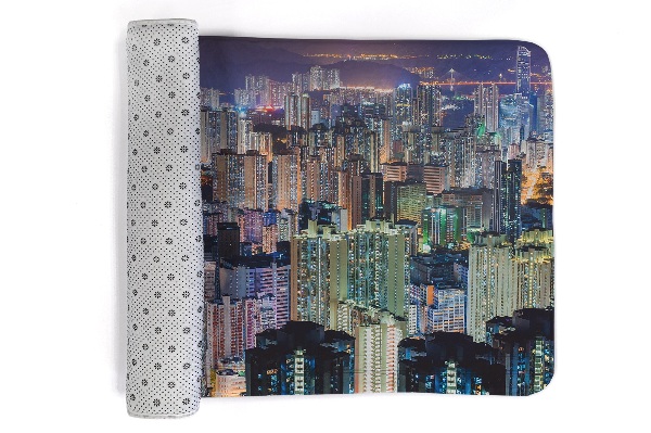 Rug City at night