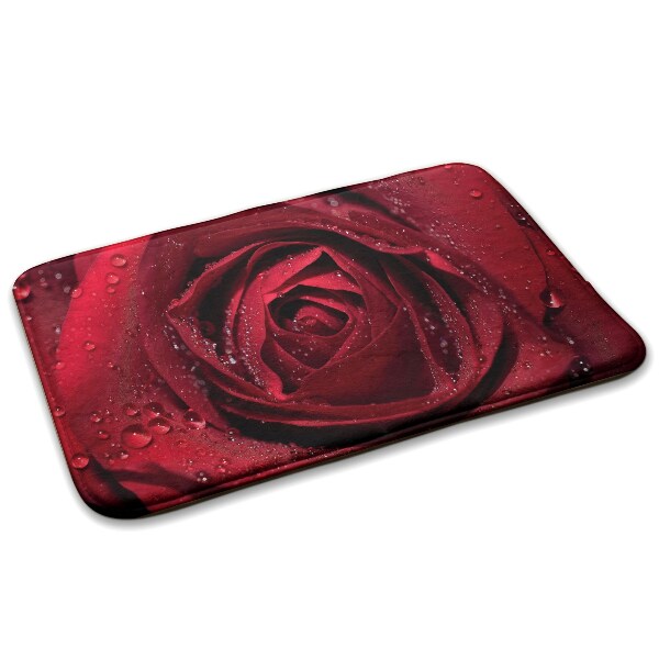 Living room rug Red rose with drops