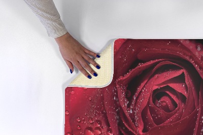 Living room rug Red rose with drops