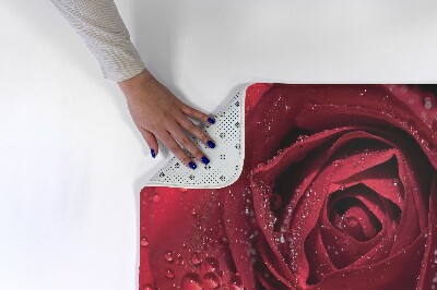 Living room rug Red rose with drops