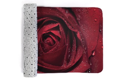 Living room rug Red rose with drops