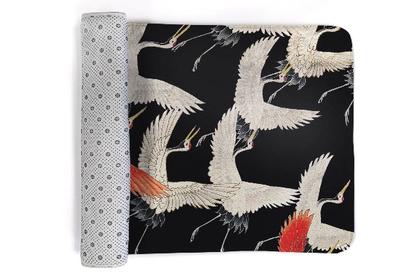 Living room rug Cranes on fabric