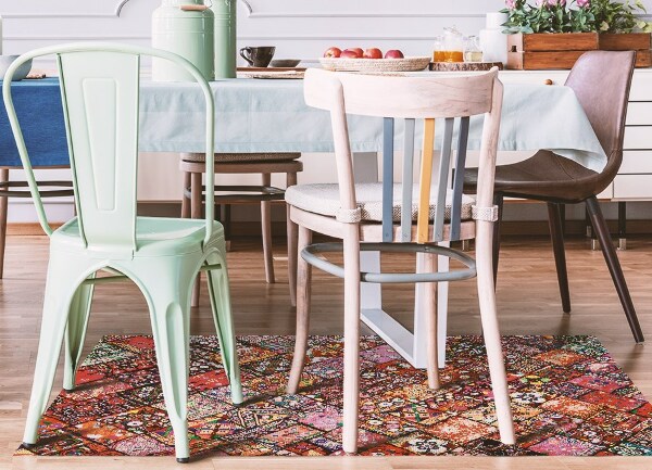 Vinyl floor rug Patchwork mosaic