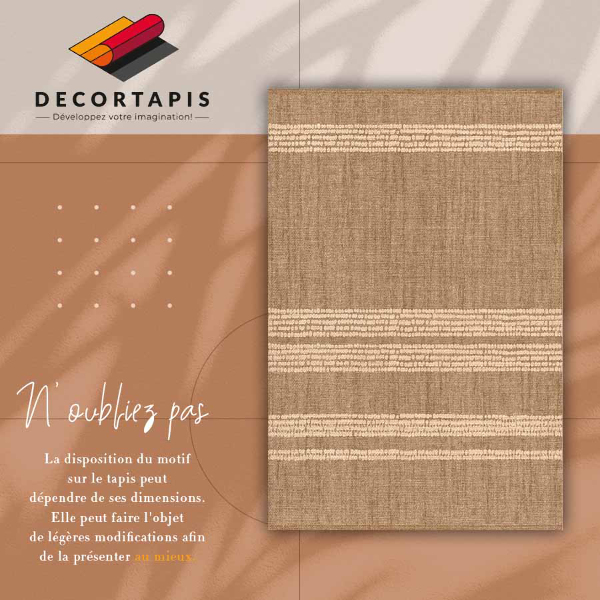 Vinyl floor rug Beige with lines