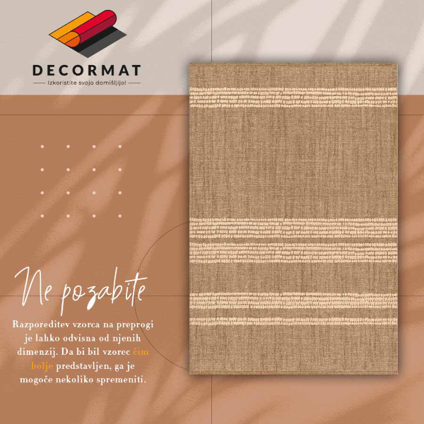 Vinyl floor rug Beige with lines