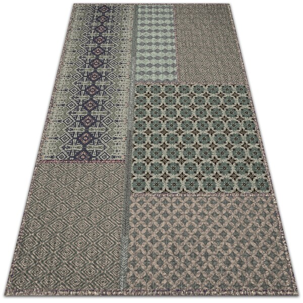 Vinyl floor rug Aztec style