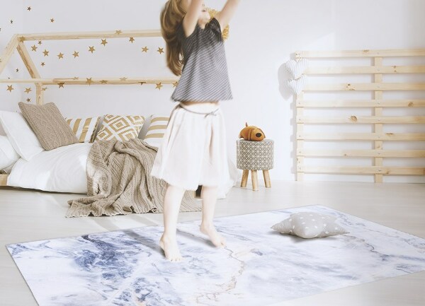 Interior PVC rug Marble golden cracks