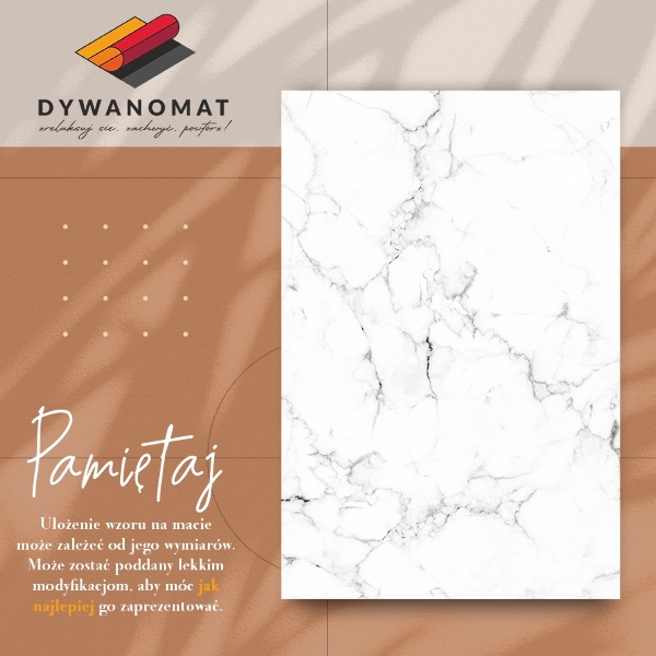 Vinyl floor rug Marble black and white