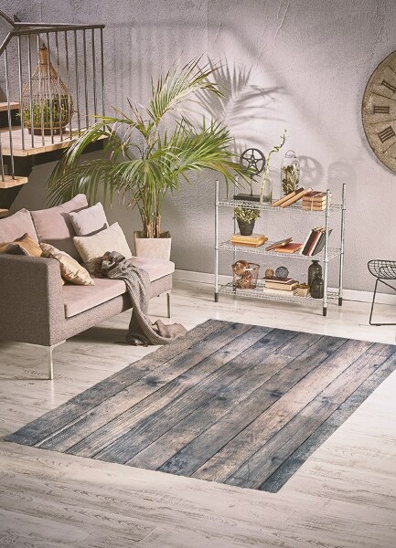 Vinyl floor rug Dark boards