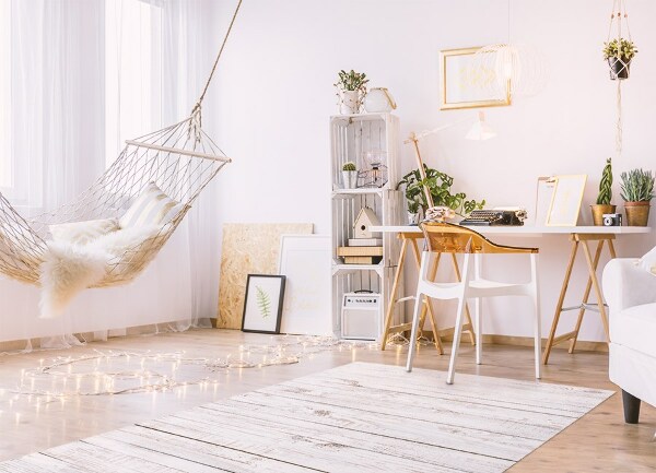 Fashionable vinyl rug White boards texture