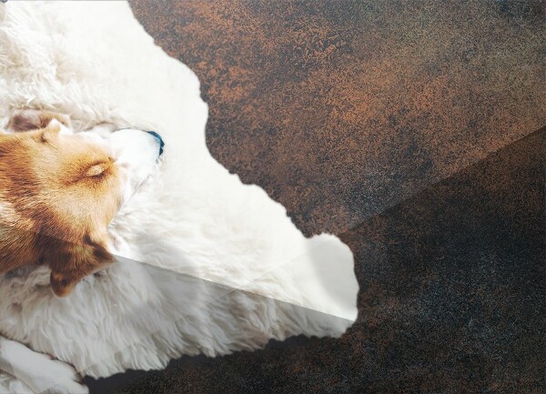 Vinyl floor rug Rusted sheet metal