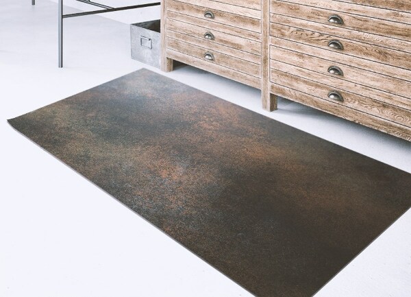 Vinyl floor rug Rusted sheet metal