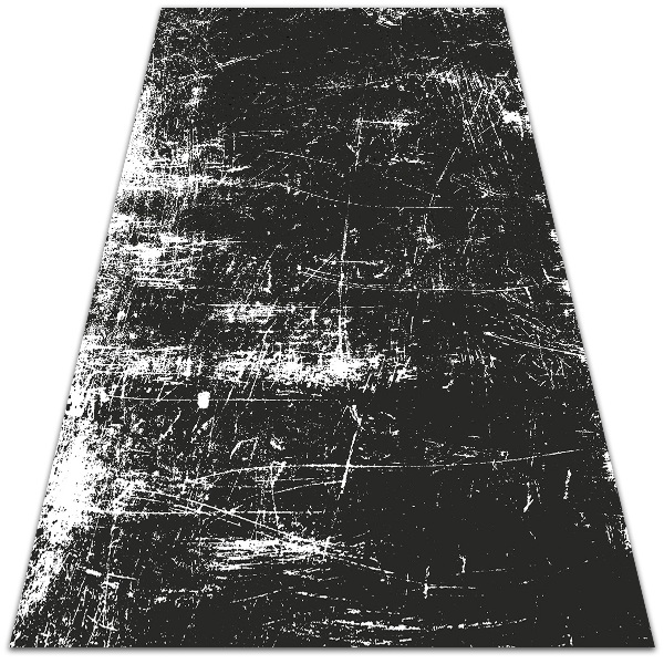Fashionable vinyl rug Black scratched concrete