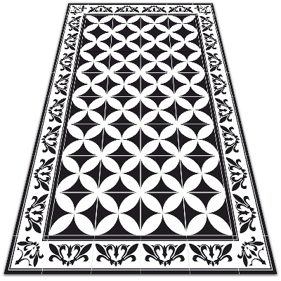 Light Gray Vinyl Floor Mat With Boho Design. North African Berber Art in  Beige and Gray. Tribal Moroccan Design. Kitchen Rug, Area Rug. 