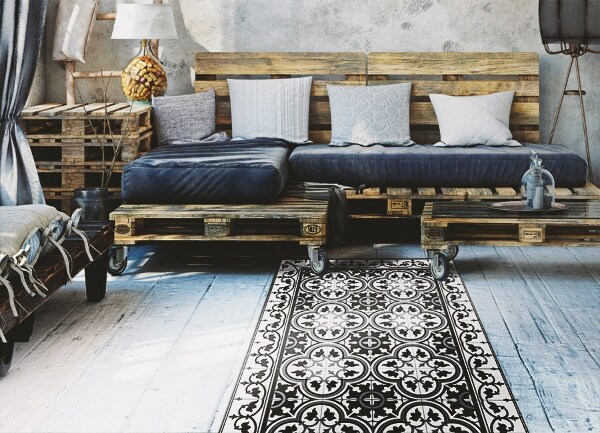 Universal vinyl carpet Portuguese tiles