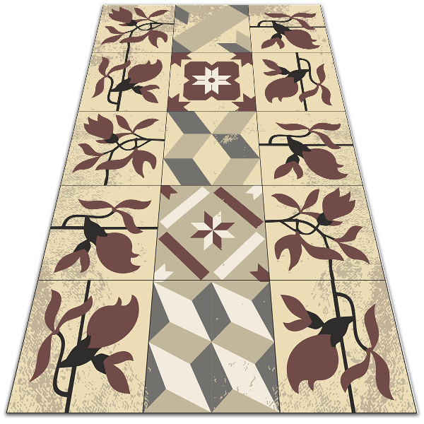 Vinyl floor rug Geometric braid - Decormat.co.uk