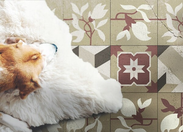 Fashionable vinyl rug Magnolia tiles