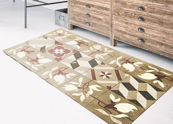 Fashionable vinyl rug Magnolia tiles