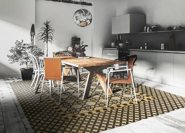 Universal vinyl rug Fine pattern