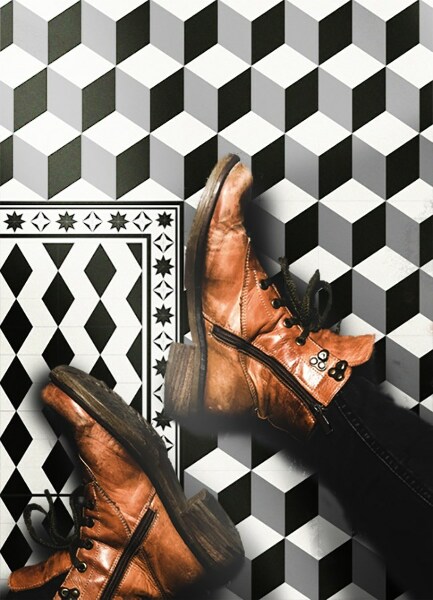 Vinyl floor rug 3D pattern