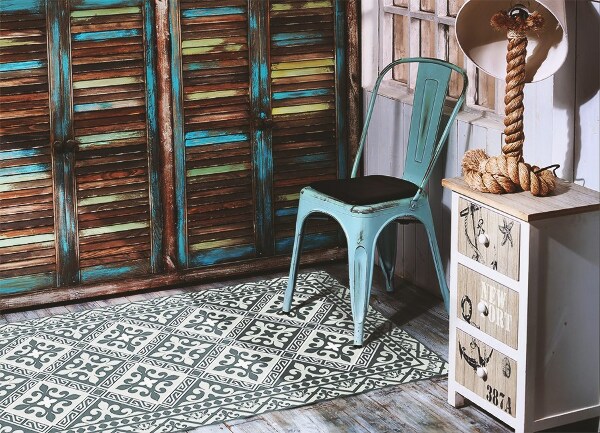 Interior PVC rug Geometric flowers pattern