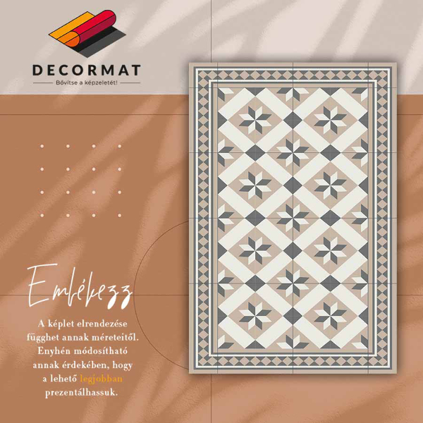 Universal vinyl rug Eight-pointed stars